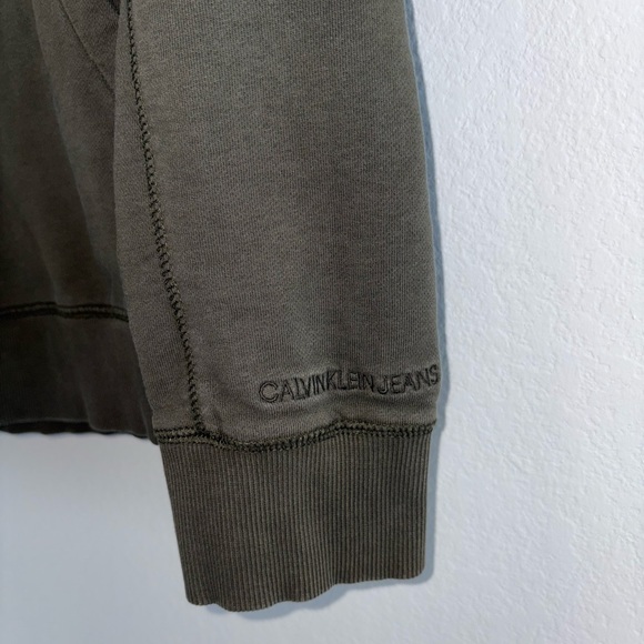 Calvin Klein Jeans Washed Monologo Hoodie Green - Picture 6 of 16